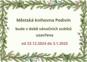 Uzavření knihovny přes vánoční svátky
